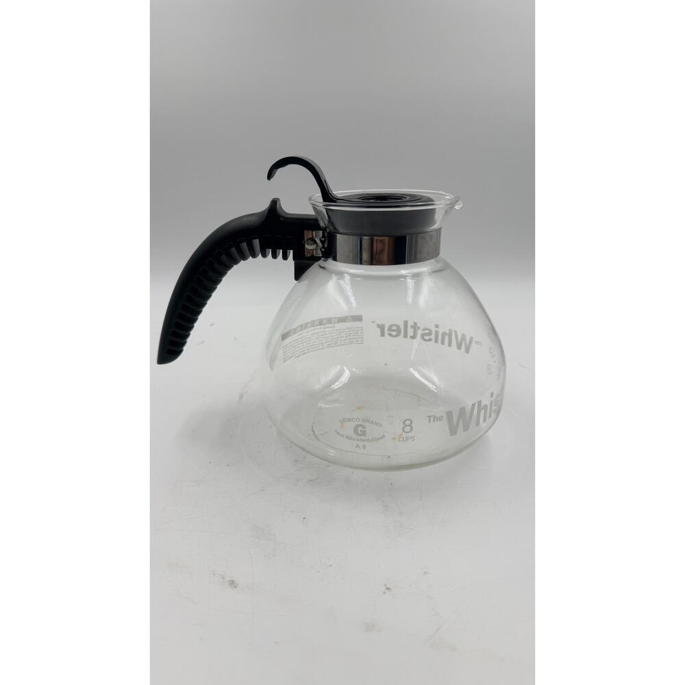 Vintage Gemco The Whistler Glass Kettle Coffee Tea Pot Carafe Vegetables 8 Cups - Picture 4 of 7